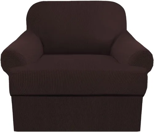 Miniatura 40 de Juego de fundas para sillas con cojines en T de 2 piezas, funda de sofá elástica para sillones y sillas con cojines en T
