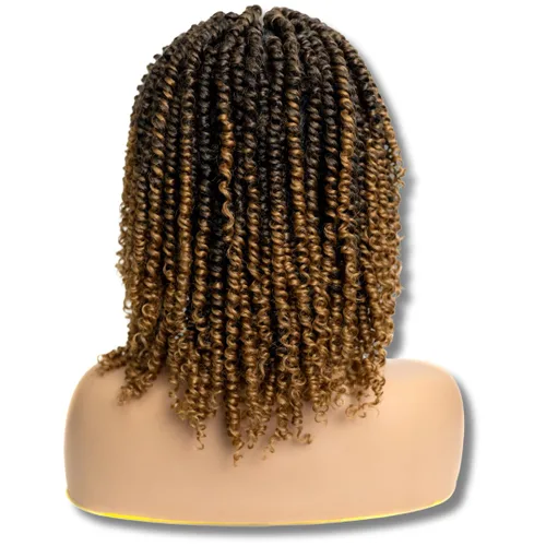 Miniatura 6 de PIB Peluca de encaje completo individual de 12 pulgadas, diseño de Passion Twist con raya cuadrada, pelucas trenzadas sin nudos para mujeres negras