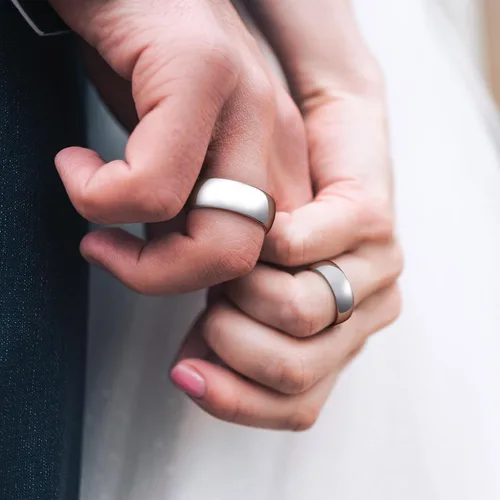 Miniatura 3 de King Will Alianza de boda de carburo de tungsteno para hombres y mujeres, anillos de promesa para parejas abovedados de alto pulido
