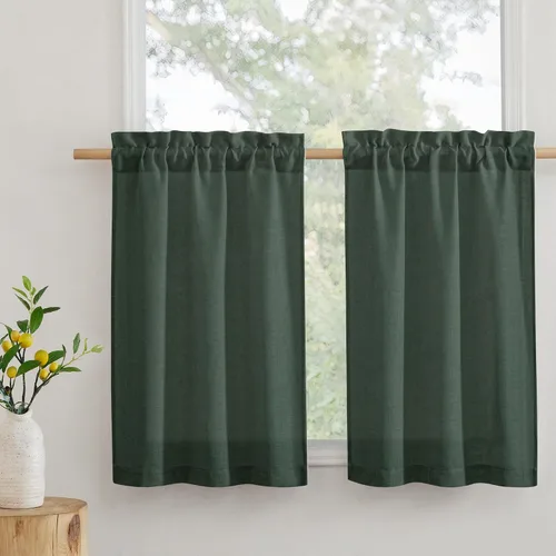 Miniatura 66 de RYB Home - Cortinas semitransparentes de lino Angora