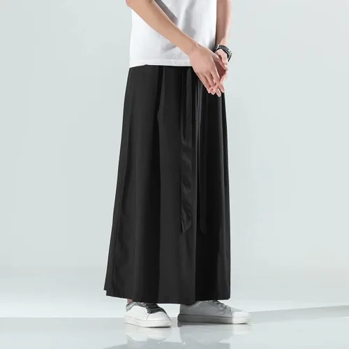 Miniatura 3 de Seidarise Pantalones de yoga japoneses de lino estilo harén de pierna ancha para hombre, estilo harén, estilo hip hop, holgados