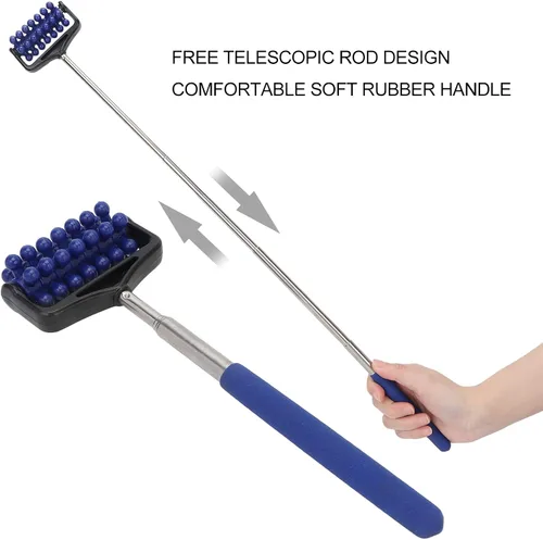 Miniatura 3 de YUYTE Masajeador telescópico Rodillo de espalda ajustable para masaje con brazo trasero ajustable para hombres y mujeres [azul marino]
