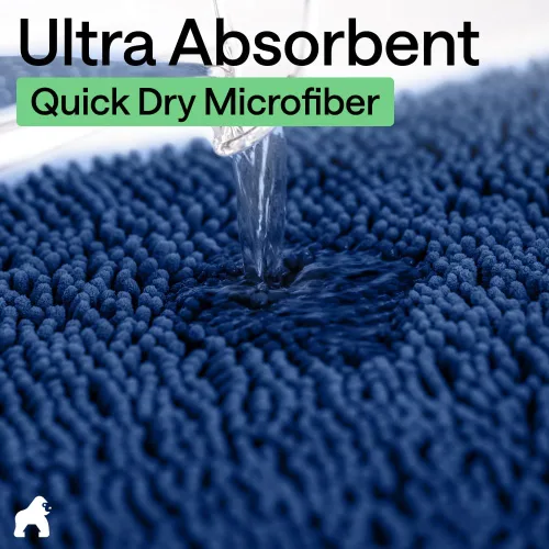 Miniatura 247 de Gorilla Grip - Tapete de baño de felpilla gruesa, suave y absorbente, secado rápido, de microfibra, con reverso de caucho, para piso de ducha, Nube