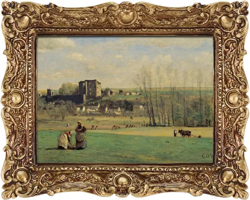 FOLKOR Lienzo decorativo vintage para pared de sala de estar, impresión de cuadros de campo francés para decoración de dormitorio, pinturas doradas