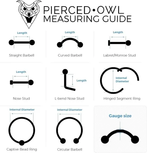 Miniatura 4 de Pierced Owl - Juego de 5 piercings de acero inoxidable 16GA para tabique