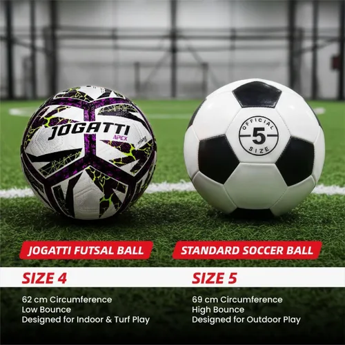 Miniatura 4 de Apex - Balón de fútbol sala híbrido, calidad profesional, para interiores, tamaño 4, superficie de poliuretano texturizada para mayor agarre