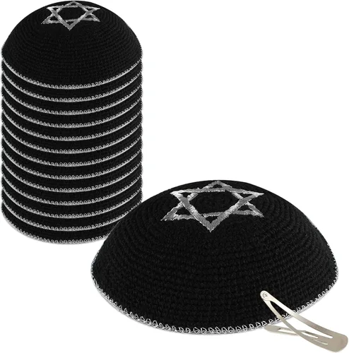 Miniatura 13 de Zion Judaica - Paquetes de Kipá de punto de calidad a granel, Kipppot o Kippas individuales, clips Kipa gratis incluidos