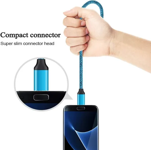Miniatura 3 de Paquete de 2 cables micro USB para Android de carga rápida, compatibles con Samsung Galaxy S7 S6 Edge/Active, J8 J7 J3 V, Moto E5 G5 G6 Play
