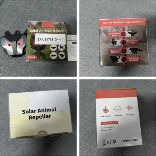 Miniatura 8 de Repelente solar nocturno de animales para exteriores, paquete de 4 unidades, dispositivos repelentes de ciervos, activación automática de ojos