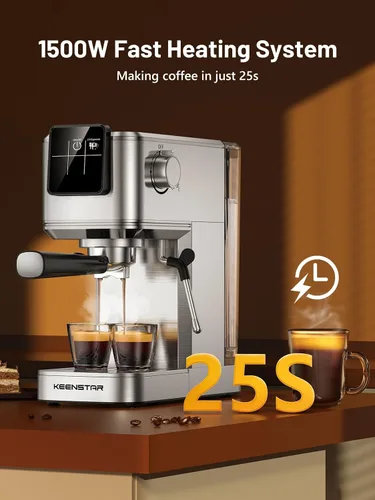 Miniatura 5 de Máquina de espresso KEENSTAR de 20 bares con preparación rápida de café frío, máquina de café caliente y helado, máquina de espresso con espumador