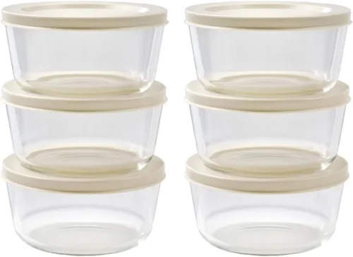 Miniatura 17 de Juego de 8 recipientes de vidrio para almacenamiento de alimentos (4 recipientes + 4 tapas sin BPA), 6.5 tazas, a prueba de fugas, aptos