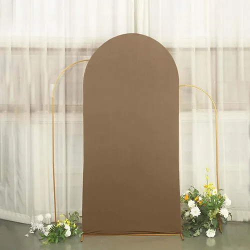 Miniatura 27 de Efavormart - Funda de elastano ajustada de elastano beige de 5 pies, ajuste cómodo, manga de fondo redonda para temas bohemios neutros y escenarios