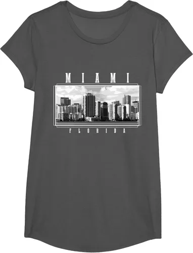 Miniatura 29 de Miami Skyline Florida Pride Vintage Miami Camiseta, Negro