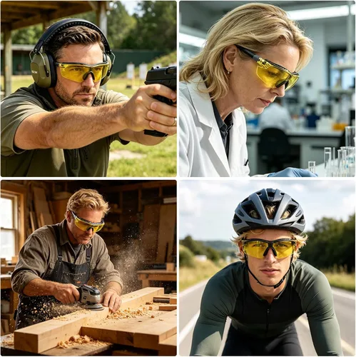 Miniatura 7 de TICONN Gafas de seguridad antivaho para hombres y mujeres, gafas protectoras ANSI Z87.1 a prueba de rayones con brazos ajustables y protección UV