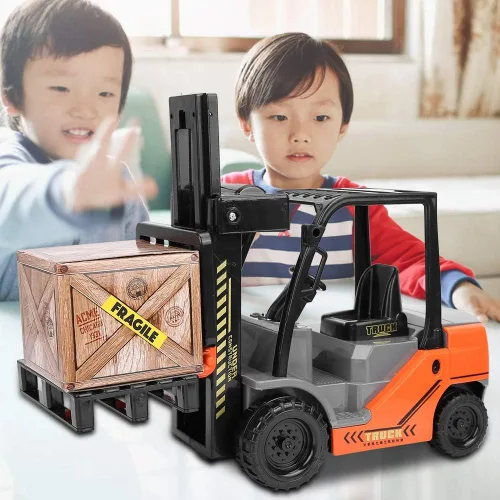 Miniatura 2 de Bnineteenteam 1/12 Escala Niños Carretillas elevadoras Modelo de Juguete de Inercia Carretillas Elevadoras Juguete de Regalo con Caja de Palets