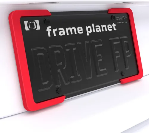 Miniatura 10 de Marco de placa de matrícula. Diseño flexible de 2 piezas de Frame Planet. 1 paquete. Reducción de ruido, antiarañazos, resistente a la intemperie