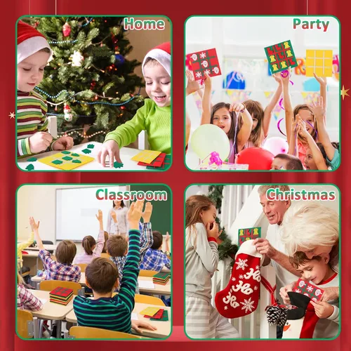 Miniatura 7 de Regalos de fiesta de Navidad, juegos de mesa de Tic Tac Toe para niños de 4 a 8 a 12, rellenos de calcetines de Navidad para niños, juguetes a