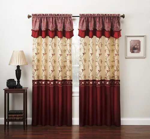 Miniatura 5 de Juego de cortinas bordadas de la colección Fancy, con respaldo y cenefa