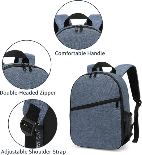 Miniatura 3 de Mochila pequeña para cámara DSLR SLR sin espejo, para viajes al aire libre, senderismo, fotografía, impermeable, unisex, compatible