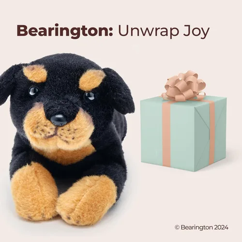 Miniatura 5 de Peluche Bearington Lil' Gunner El Rottweiler, Perro de Peluche de 8 Pulgadas