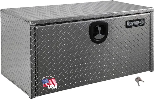 Miniatura 13 de Buyers Products 1705148 - Caja de camión de aluminio diamantado para debajo de la carrocería con pestillo de mango en T, 14 x 12 x 16 pulgadas