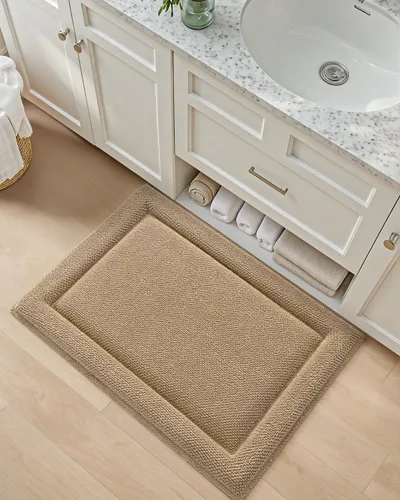Miniatura 9 de DEXI Tapete de baño de espuma viscoelástica de 24 x 17 pulgadas, tapete de baño de felpilla suave y absorbente, antideslizante, de secado rápido