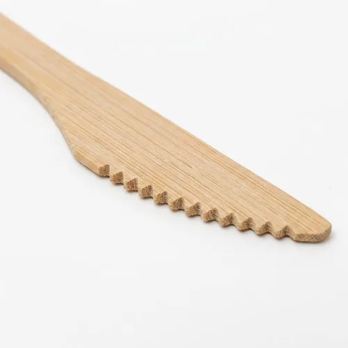 Miniatura 8 de 2ZEBRAZ - Juego de cubiertos de bambú de 100 piezas, 50 tenedores, 25 cuchillos, 25 cucharas, utensilios desechables resistentes para fiestas