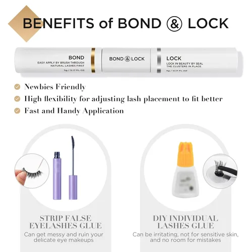 Miniatura 6 de LASHVIEW Pegamento para pestañas Bond and Seal, pegamento para pestañas en racimo fuerte, suave y cómodo, adhesivo para pestañas para uso todo