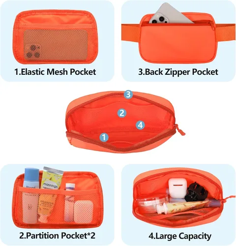 Miniatura 63 de Riñonera cruzada para mujeres y hombres, bolsa para cinturón para senderismo con correa ajustable, riñonera para correr, entrenamiento, deportes