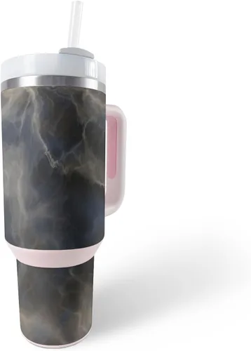 Miniatura 23 de MightySkins Skin - Vaso de vinilo compatible con Stanley The Quencher H2.0 FlowState de 40 onzas, color turquesa sólido, funda protectora, duradera