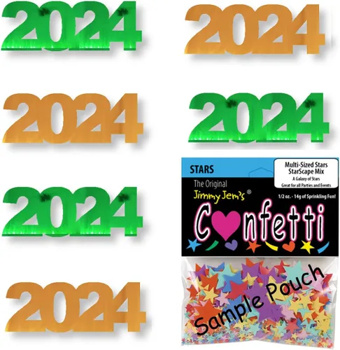 Miniatura 27 de Confetti Year 2024 Negro, Azul Royal Combo - 2 bolsas de media onza (1 oz)