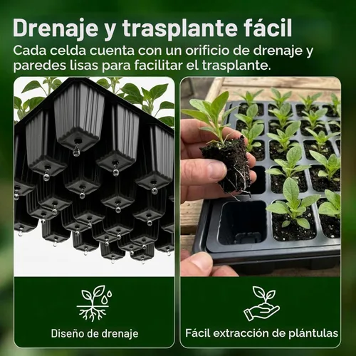 Miniatura 6 de Gardzen Juego de 5 bandejas de inicio de semillas, bandejas duraderas para germinación de plantas con cúpulas y bases ventiladas de humedad, ideal