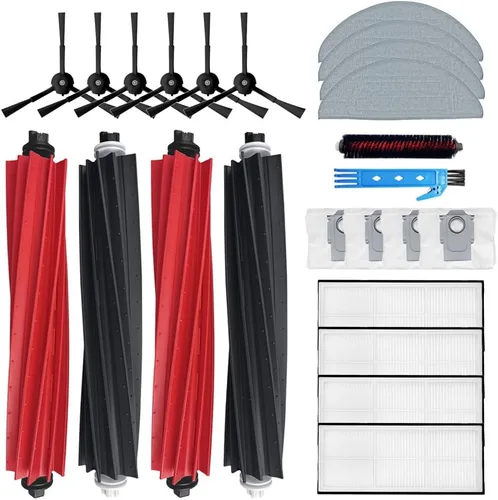 Accesorios para Roborock S8 Pro Ultra Robot Aspirador Piezas de Repuesto 22 Paquetes 2 Juegos de Cepillos Principales y 4 Filtros y 6 Cepillos