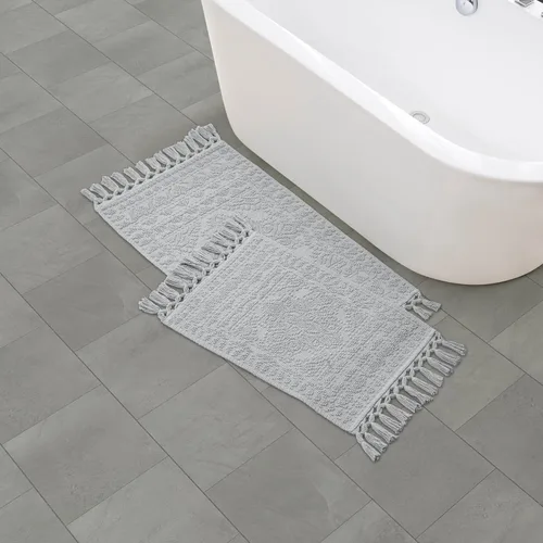 Miniatura 10 de French Connection Nellore Alfombras de Baño, Tapetes de Baño Tejidos y con Cuentas, Tapetes de Baño Duraderos y Gruesos para Baño y Alfombras