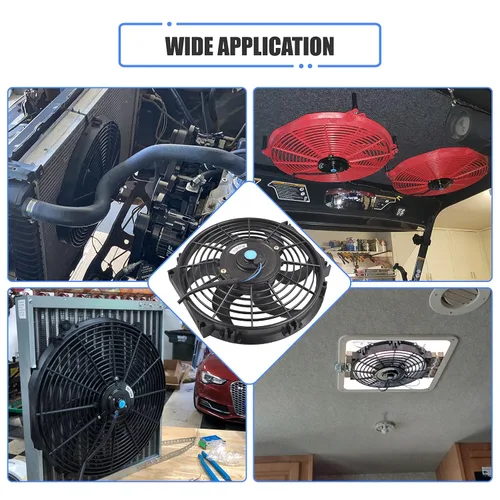 Miniatura 6 de Ventilador delgado de 10 pulgadas de empuje y tracción, ventilador eléctrico de enfriamiento para radiador universal de alto rendimiento, motor