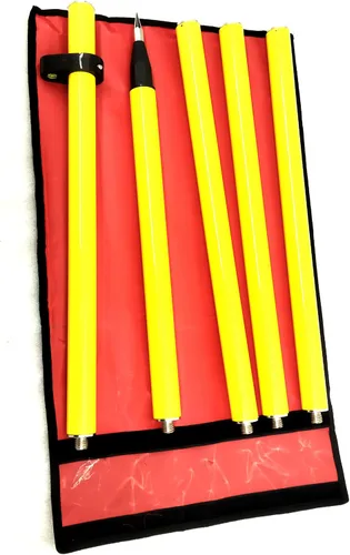 Miniatura 4 de Encuesta Prisma poste 2,5 M Longitud GPS poste aluminio 5 sección desmontable GPS Rod GNSS RTK Topografía