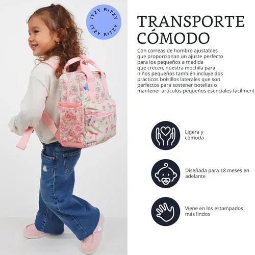 Miniatura 3 de Itzy Ritzy - Mochila para niños - Bolso para guardería - Cuenta con correas ajustables para los hombros, 2 bolsillos laterales y un amplio