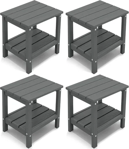Miniatura 26 de KINGYES Mesa auxiliar doble, mesa auxiliar Adirondack- Aruba