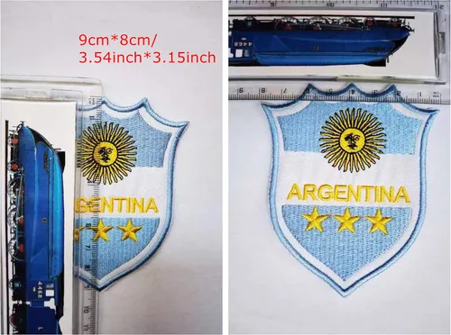 Miniatura 4 de Parche de escudo de bandera de Argentina para planchar con apliques bordados tácticos banderas nacionales emblema insignia
