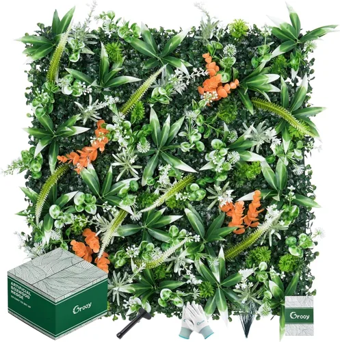 Miniatura 8 de Grooy Paneles Enrollables de Boj, Pared de Césped 20"x20" (6 PCS), Fondo de Césped, Pantalla de Privacidad, Decoración de Pared Verde Protegida