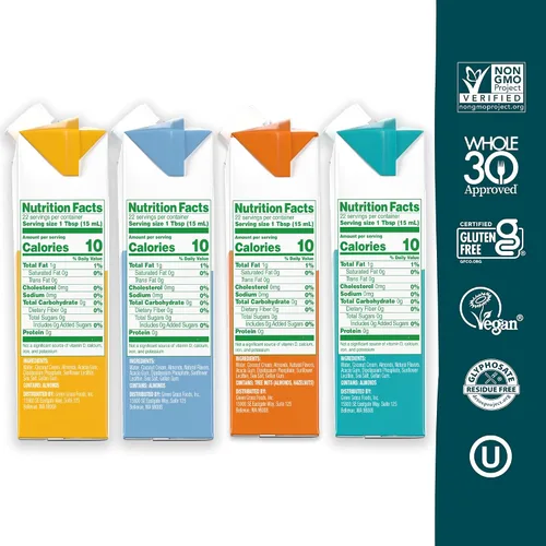 Miniatura 2 de nutpods Paquete variado de crema de café – Crema sin azúcar sin leche – Original, vainilla francesa, avellana y caramelo – Crema Keto Whole30, sin