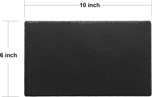 Miniatura 7 de MONKEY SUN Paquete de 6 tablas de queso de pizarra negra de 10 x 6 con borde natural para cocina, comedor, fiesta, platos de piedra de charcutería