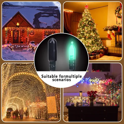 Miniatura 7 de codree 150 tapas sin brillo para cadena de luces, tapa de luz de cadena para ocultar las luces adicionales, cubiertas de tapa de luz negra opaca