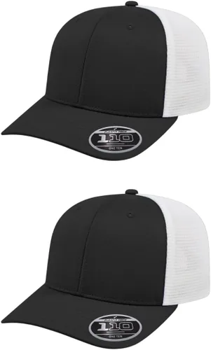 Miniatura 72 de Cap America i8502 Flexfit 110 Premium - Gorra de camionero de perfil medio con 6 paneles de malla trasera con protección UV y cierre ajustable Azul
