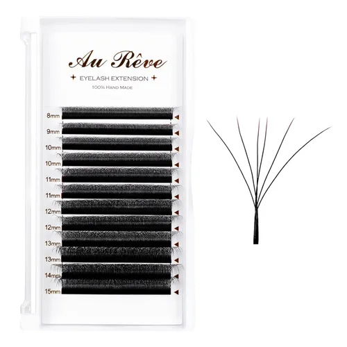 Miniatura 17 de Extensiones de pestañas YY, extensiones de pestañas Y, rizo D, 0.003 in, 0.472 in, bandeja mixta en forma de Y, volumen 4D, pestañas postizas de uso