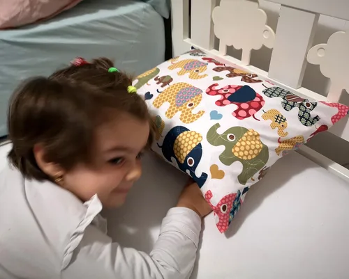 Miniatura 4 de Funda de almohada para niños pequeños 13 x 18 de algodón - Fundas de almohada con elefantes, funda de almohada de viaje para niños, ropa de cama