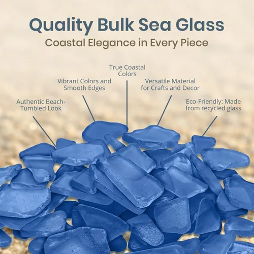 Miniatura 2 de Vidrio de mar para manualidades – Decoración de vidrio marino azul oscuro de 11 onzas, gaviota pulida, vidrio de playa para manualidades, vidrio