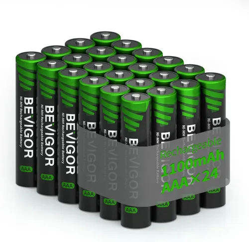 Miniatura 9 de BEVIGOR 16 juegos de pilas recargables AA AAA, alta capacidad 8 paquetes AA 2800mAh y 8 paquetes AAA 1100mAh, pilas de teléfono NiMH de 1.2V de baja