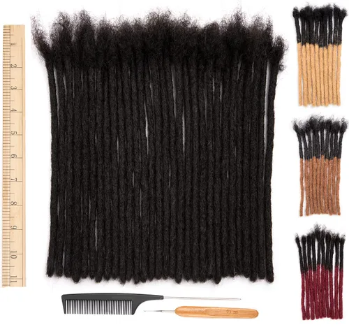Miniatura 33 de DAIXI 0.2cm y 0.4cm y 0.6cm y 0.8cm de grosor 4-18 pulgadas 10 hebras extensiones de rastas de cabello humano 100% real para hombres/mujeres