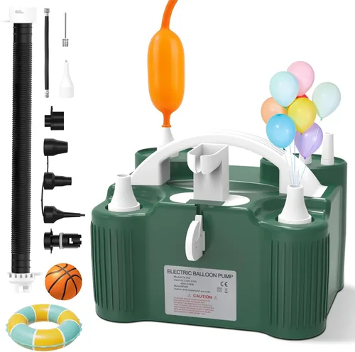 Miniatura 10 de Chamvis Bomba de globo eléctrica, bomba de globo de 110 V 600 W inflada, bomba de aire para globos: máquina sopladora de globos para llenar globos